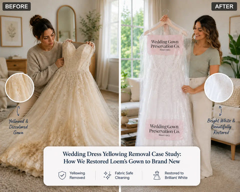 Wedding Dress Yellowing Removal Case Study: How We Restored Loem's Gown to Brand New