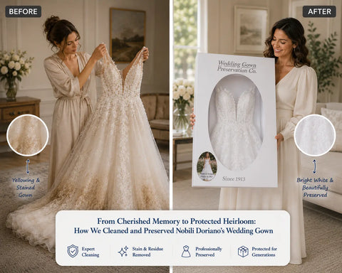 From Cherished Memory to Protected Heirloom: How We Cleaned and Preserved Nobili Doriano's Wedding Gown